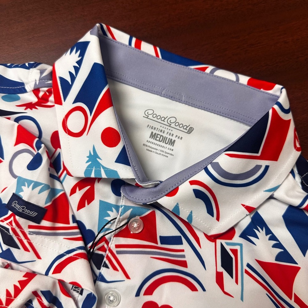 Good Good Golf‎ Proud & True Polo Shirt Mens Medium Fighting for Par Summer NEW